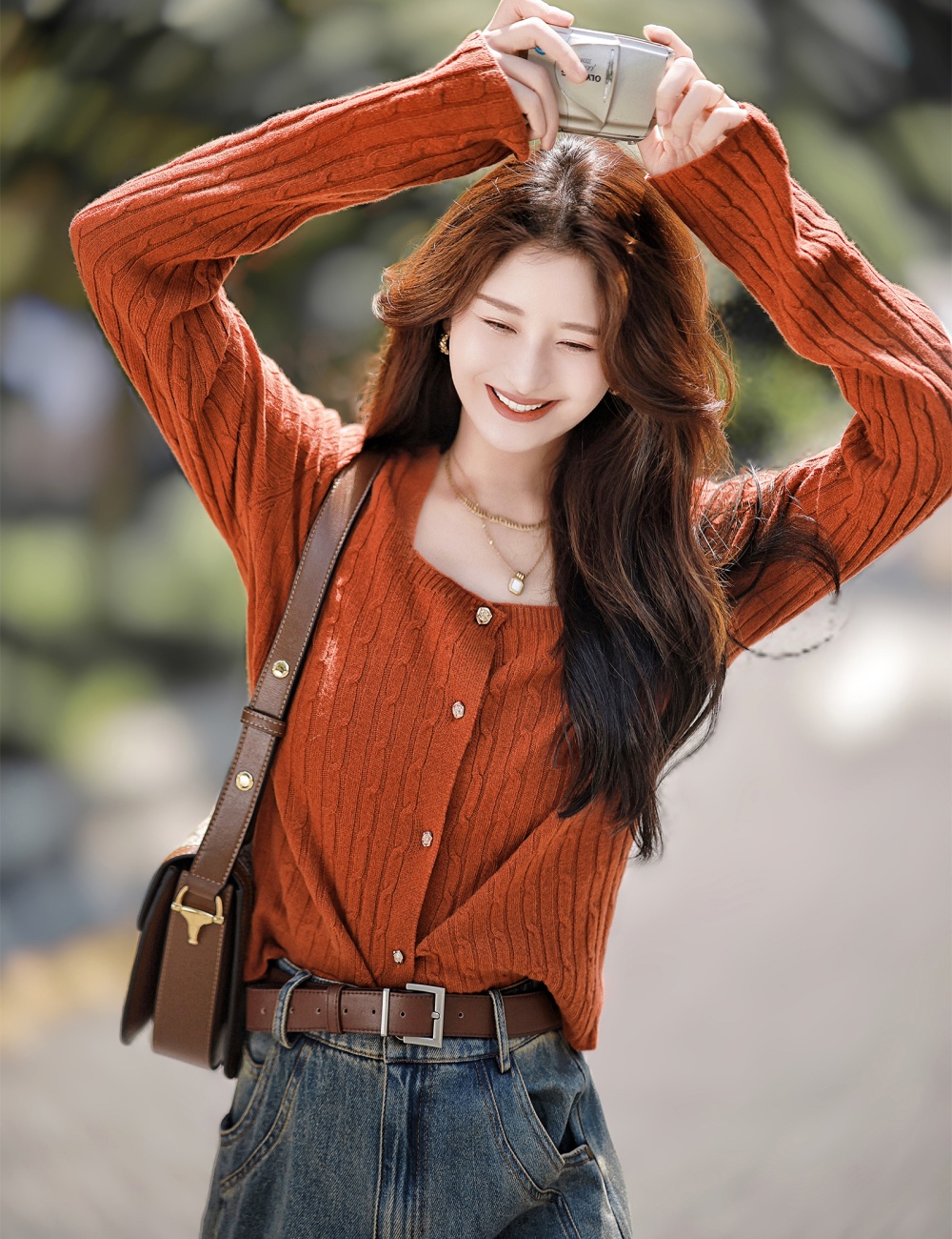 Autumn and winter tops chanelstyle cardigan for women