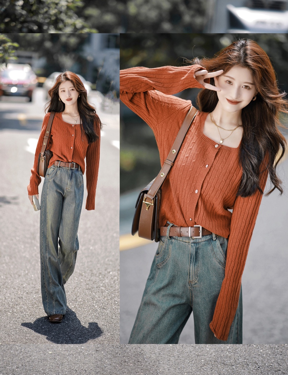 Autumn and winter tops chanelstyle cardigan for women