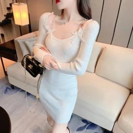 Enticement knitted autumn artistic sweet dress