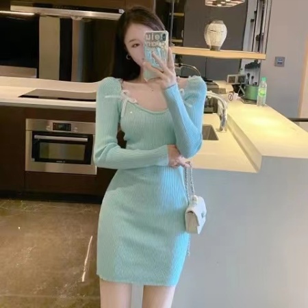 Enticement knitted autumn artistic sweet dress