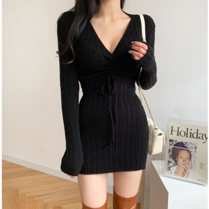 Ladies package hip tight T-back temperament enticement dress