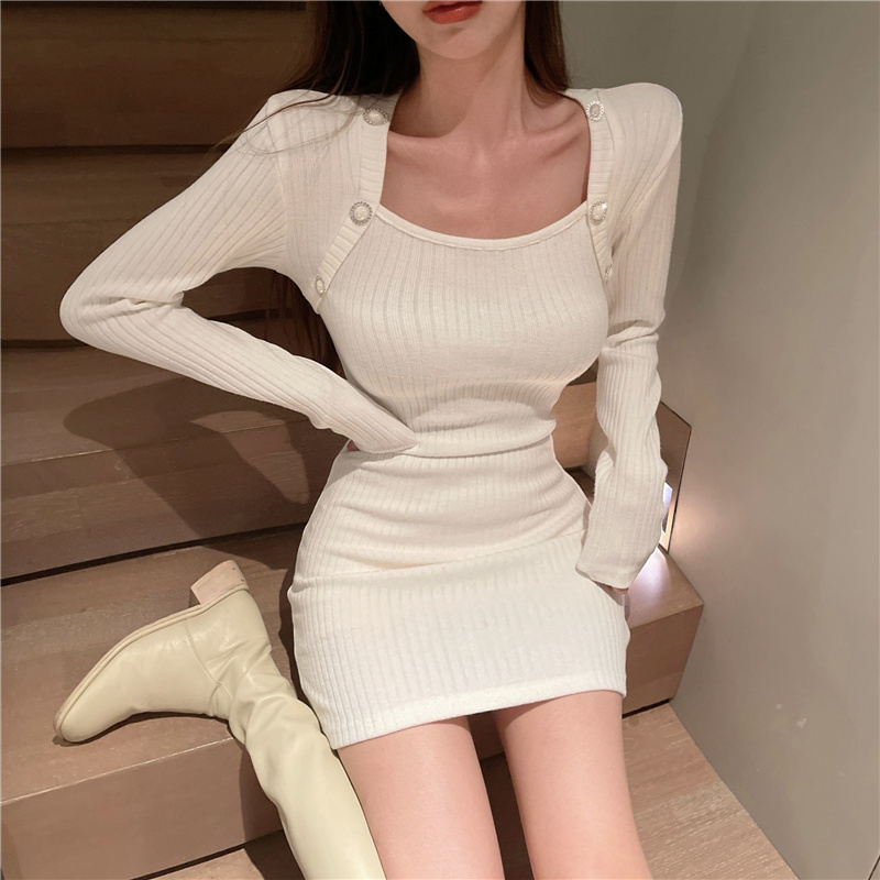 Thick retro bottoming package hip spicegirl dress for women