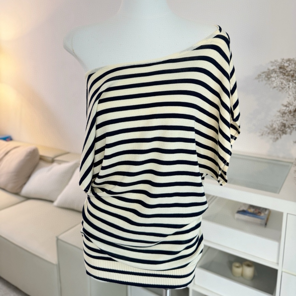 Loose Korean style lazy tops stripe all-match T-shirt