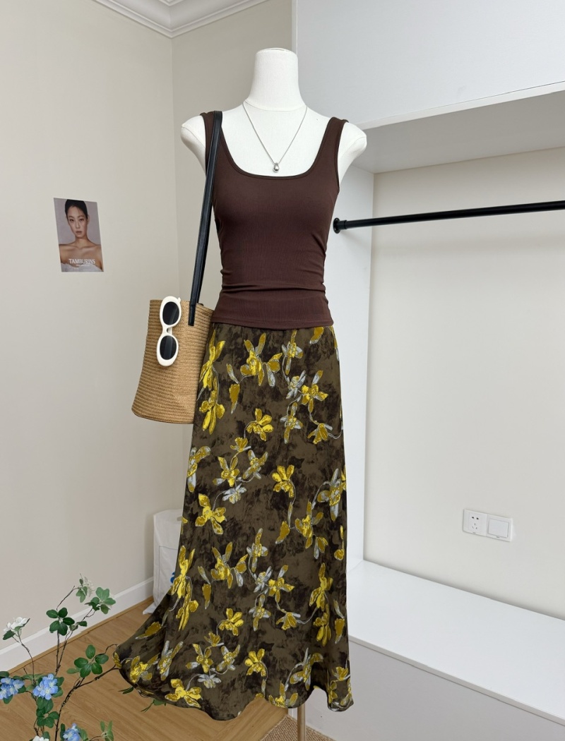 Printing A-line slim pendant temperament elegant skirt