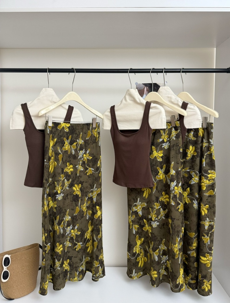 Printing A-line slim pendant temperament elegant skirt