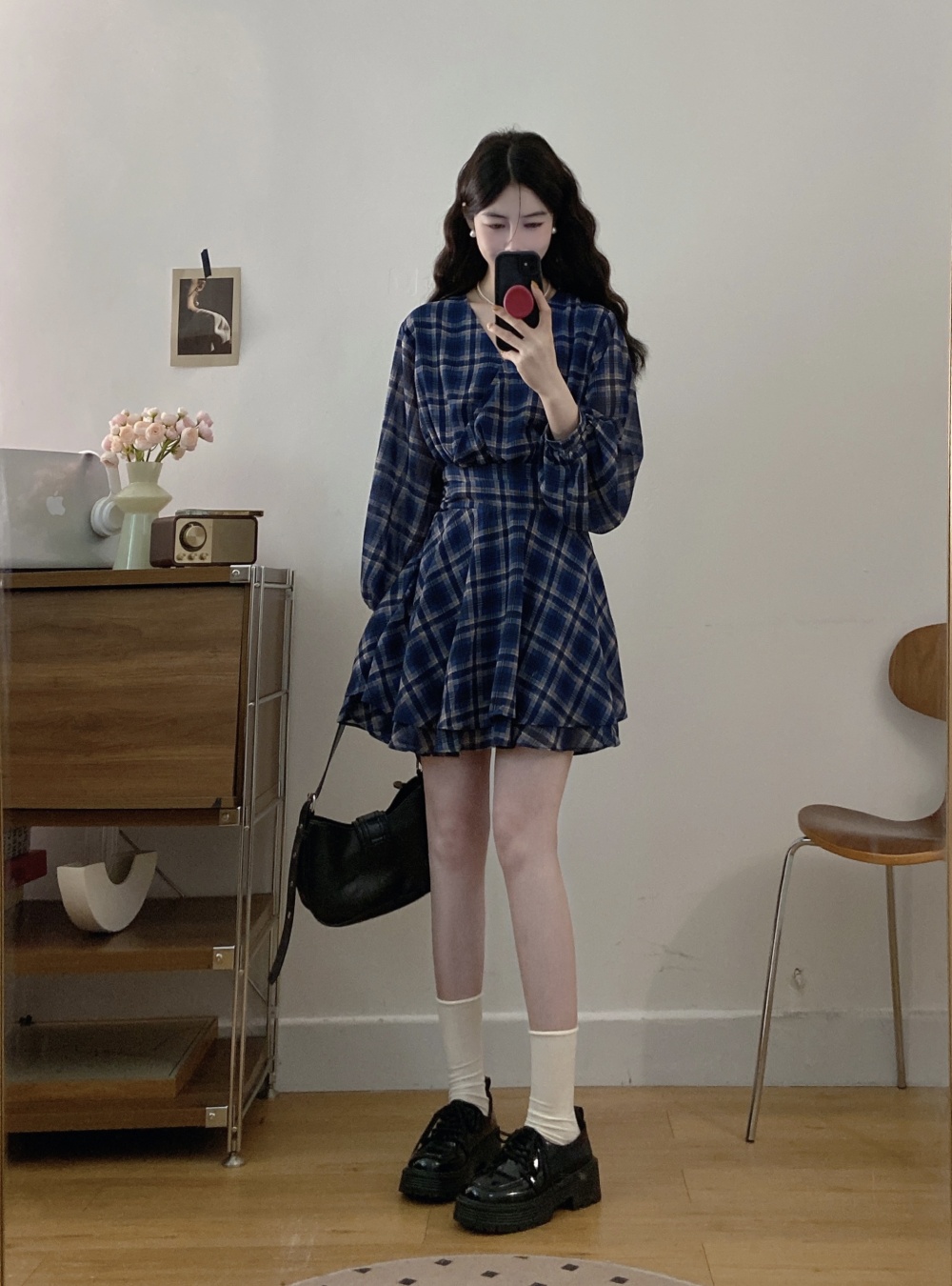 Slim long sleeve summer dress A-line large yard T-back
