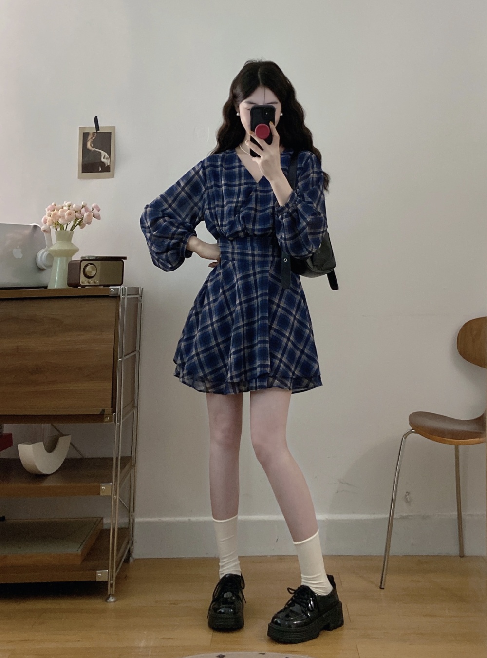 Slim long sleeve summer dress A-line large yard T-back