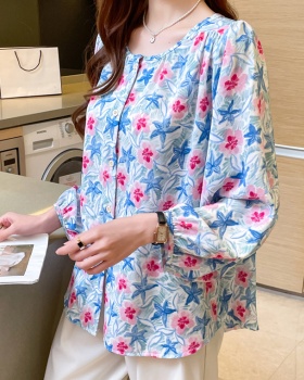 Large yard loose small shirt printing long sleeve tops
