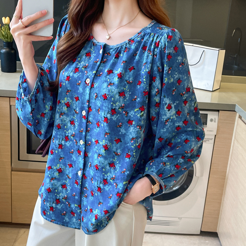 Printing large yard shirt loose chiffon shirt