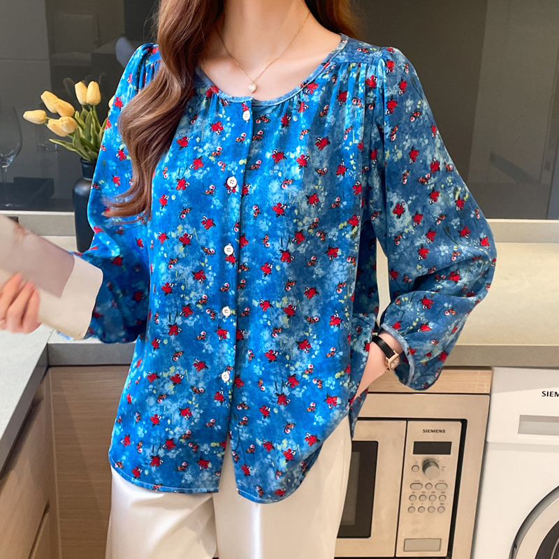 Printing large yard shirt loose chiffon shirt