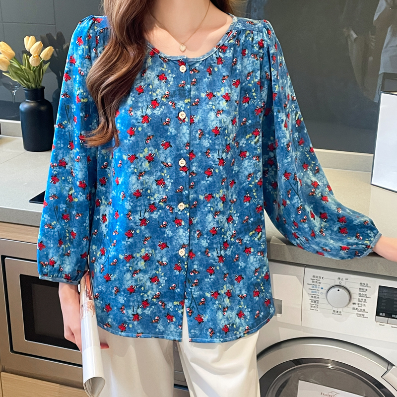 Printing large yard shirt loose chiffon shirt