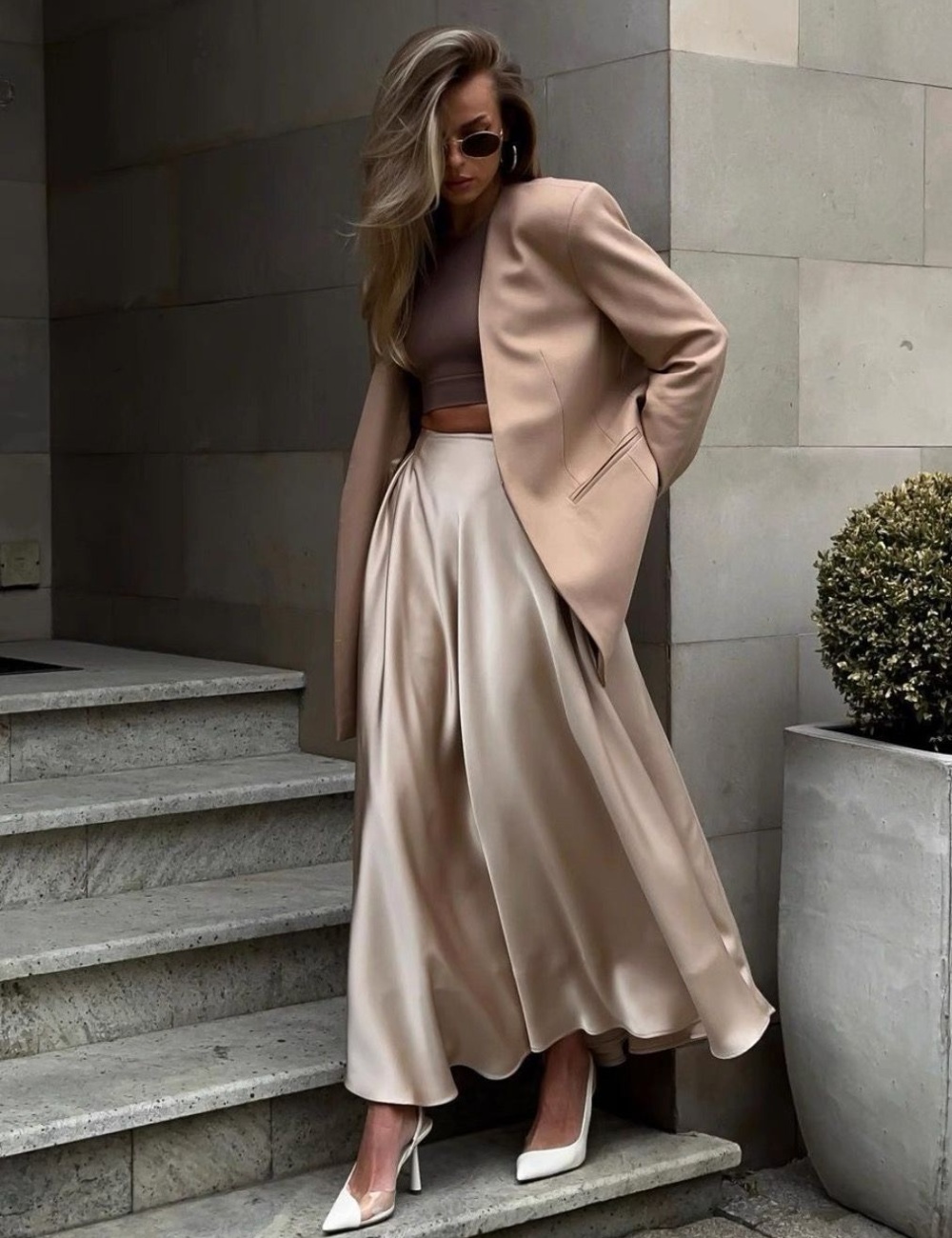 Large yard fat slim high waist A-line drape skirt for women