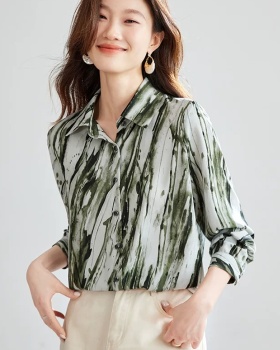 Printing all-match retro coat loose long sleeve tops