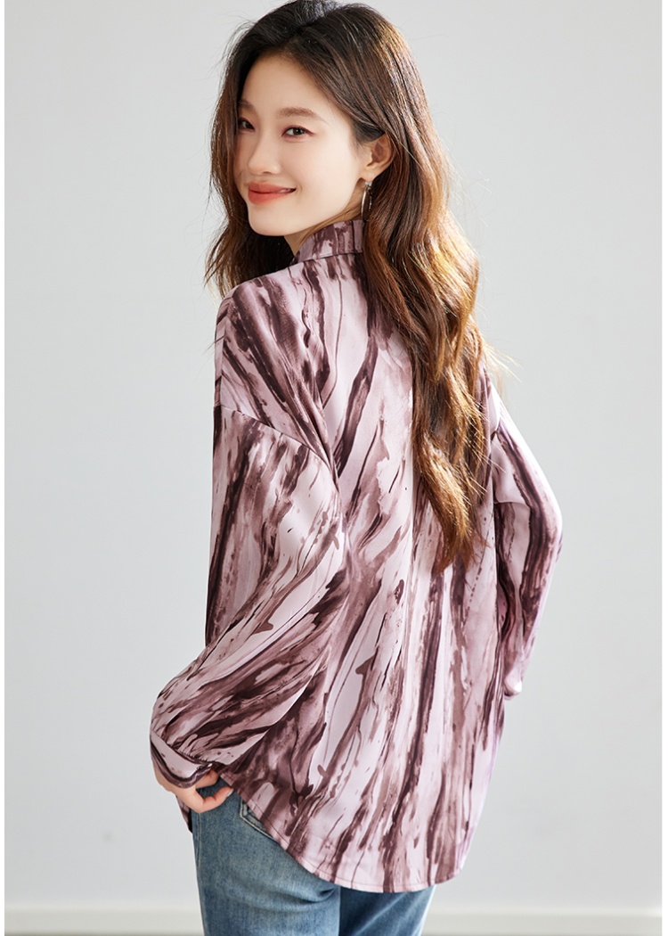 Printing all-match retro coat loose long sleeve tops