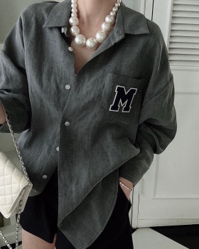 Korean style letters loose patch temperament shirt