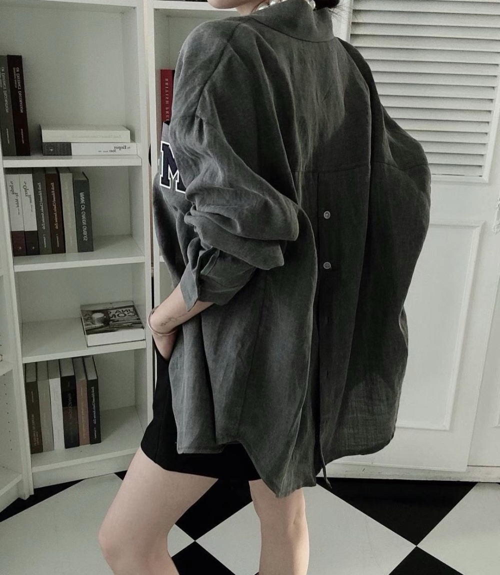 Korean style letters loose patch temperament shirt