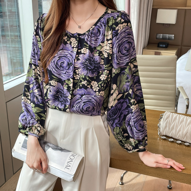 Cover belly round neck slim small shirt large yard loose tops