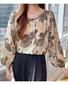 Long sleeve summer chiffon shirt fat sister tops