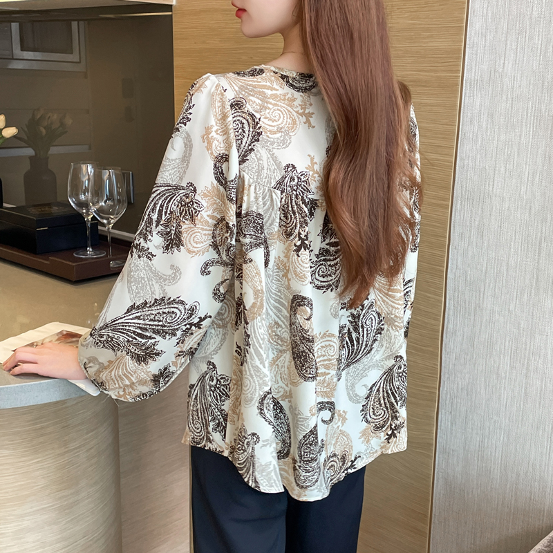 Long sleeve summer chiffon shirt fat sister tops