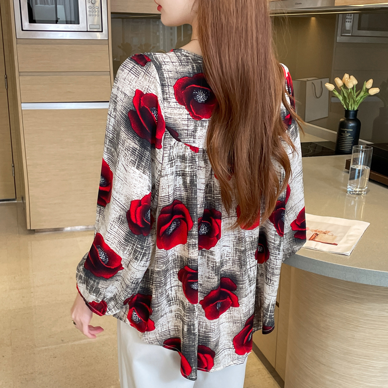 Large yard loose tops autumn chiffon shirt for women