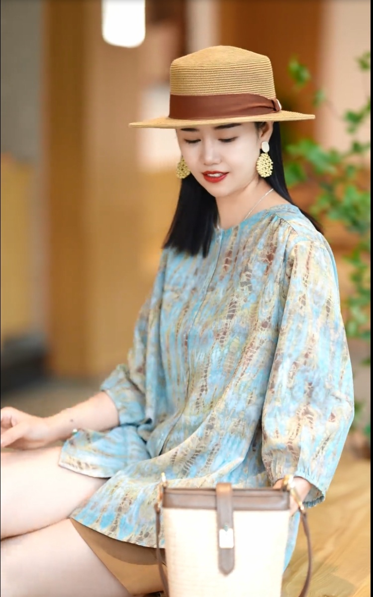 Chiffon long sleeve tops autumn shirt for women