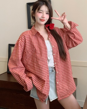 Red Japanese style shirt sweet spring and summer tops for women