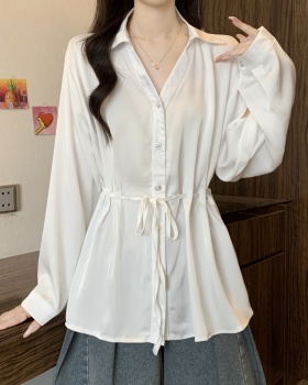 France style pinched waist shirt slim temperament tops