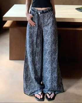 Fashion fashionable unique printing thin wide leg pants