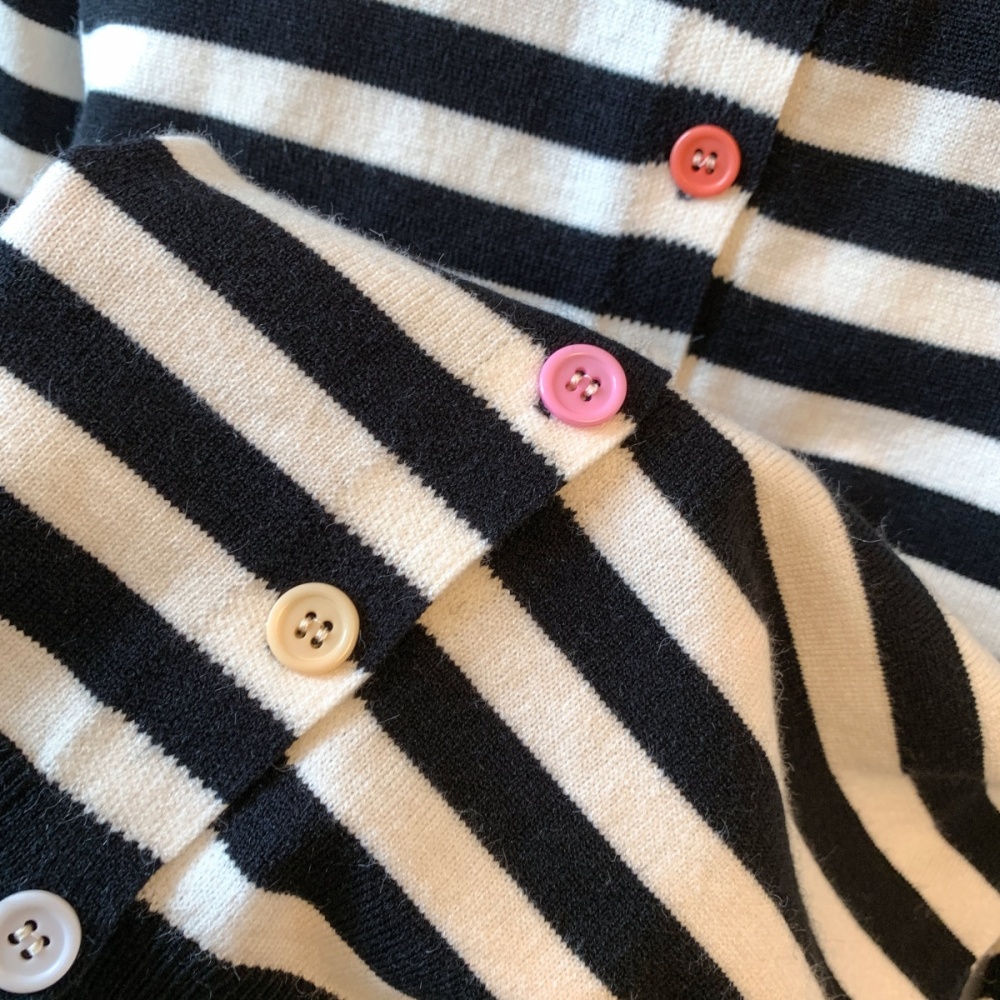 Sweet short show young cardigan stripe mixed colors sweater