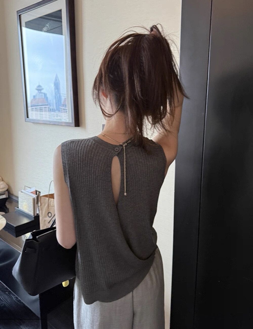 Flax sweater halter casual pants a set