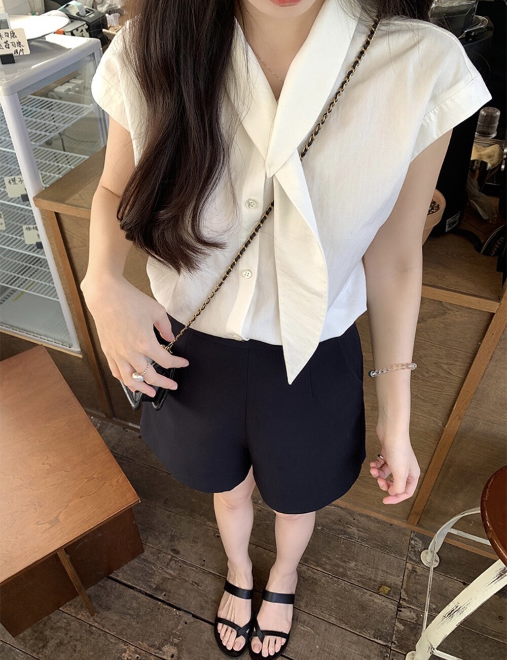 Summer loose tops led white small shirt for women