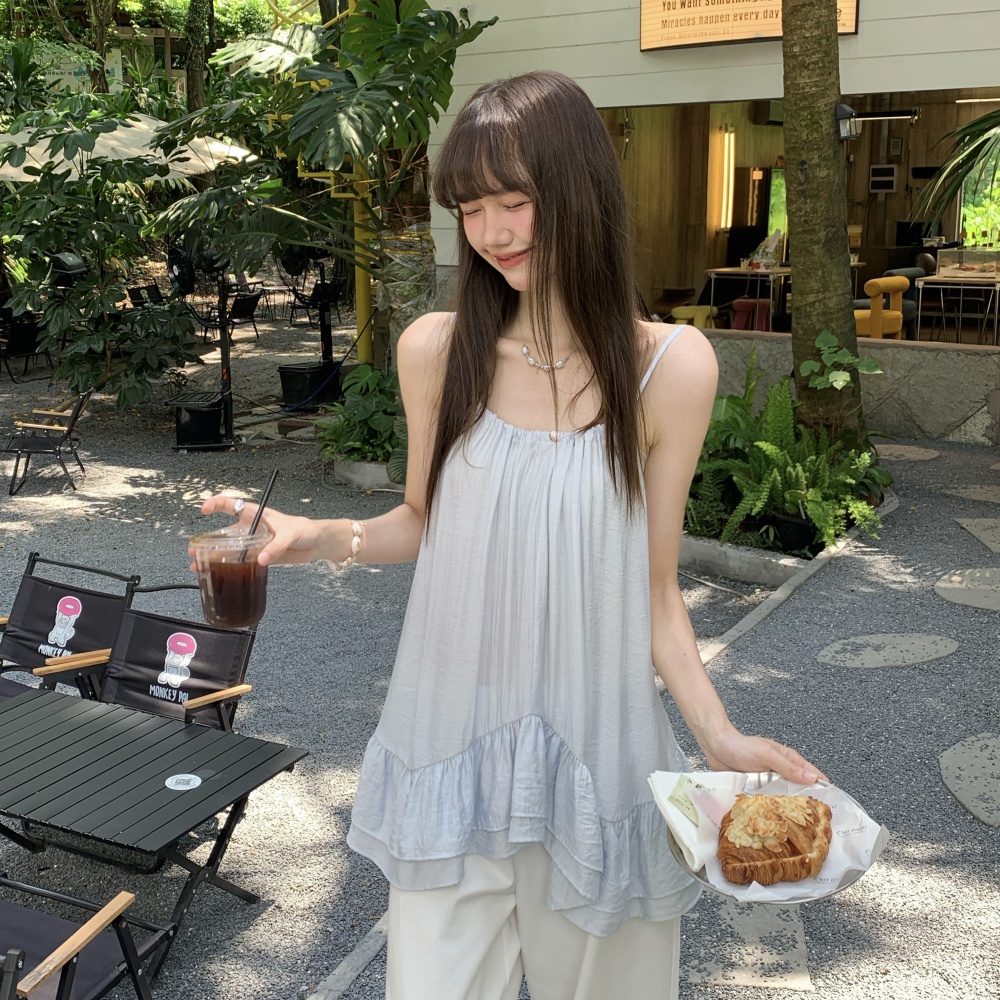 Slim summer tops sling France style vest