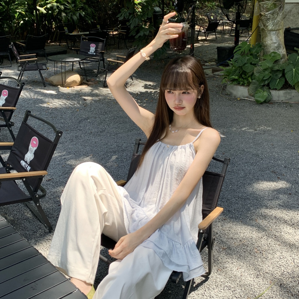 Slim summer tops sling France style vest