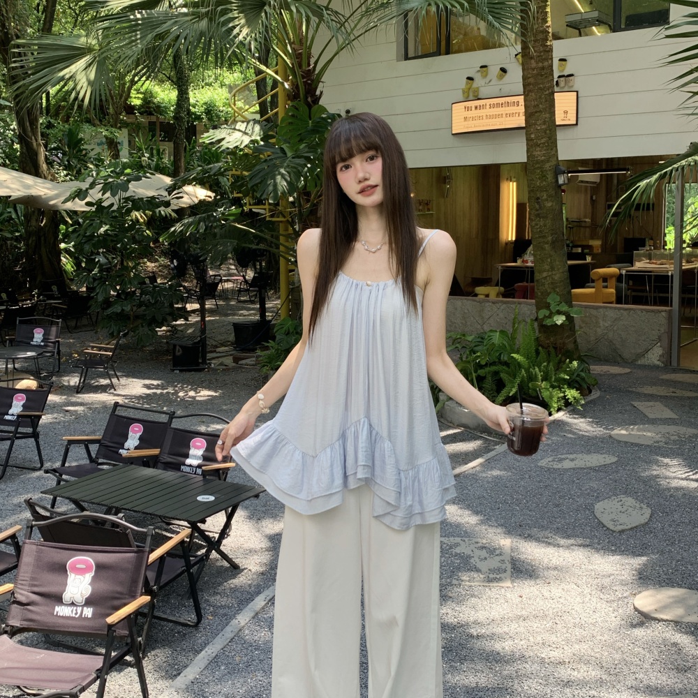Slim summer tops sling France style vest