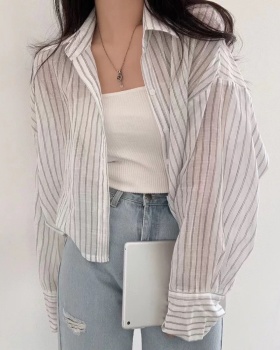 Light sunscreen summer long sleeve thin shirt for women