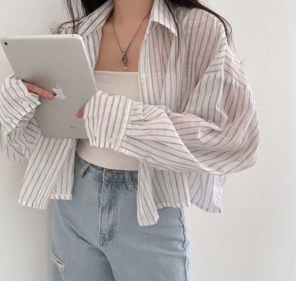 Light sunscreen summer long sleeve thin shirt for women