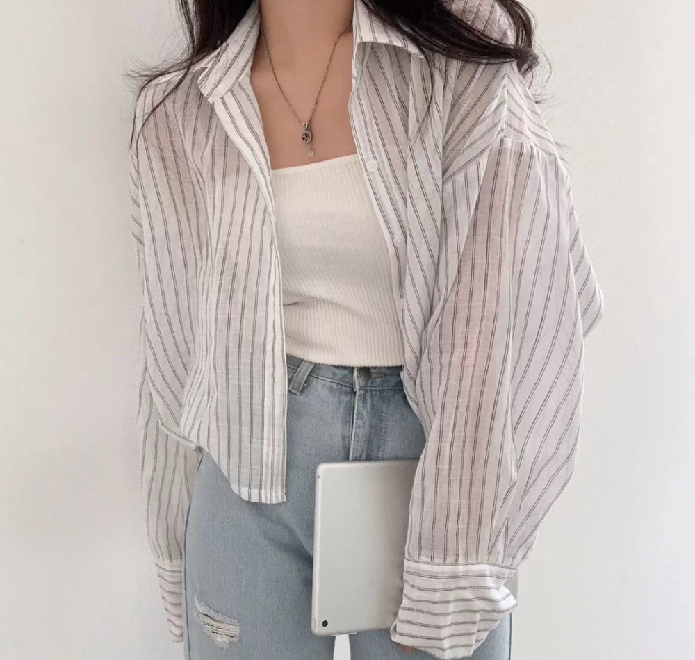 Light sunscreen summer long sleeve thin shirt for women