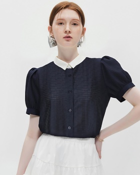 Modern mixed colors summer short sleeve city lapel shirt