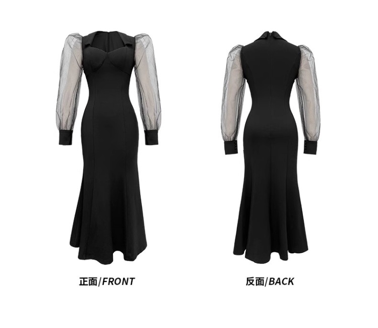 Temperament slim dress Hepburn style France style evening dress
