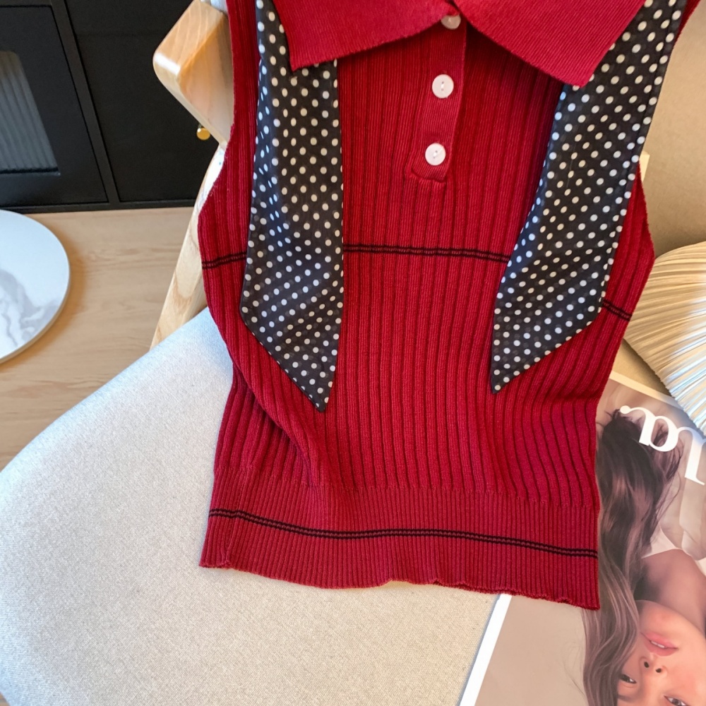 Western style sleeveless streamer vest summer ice silk tops