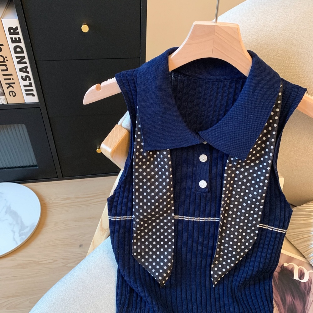 Western style sleeveless streamer vest summer ice silk tops