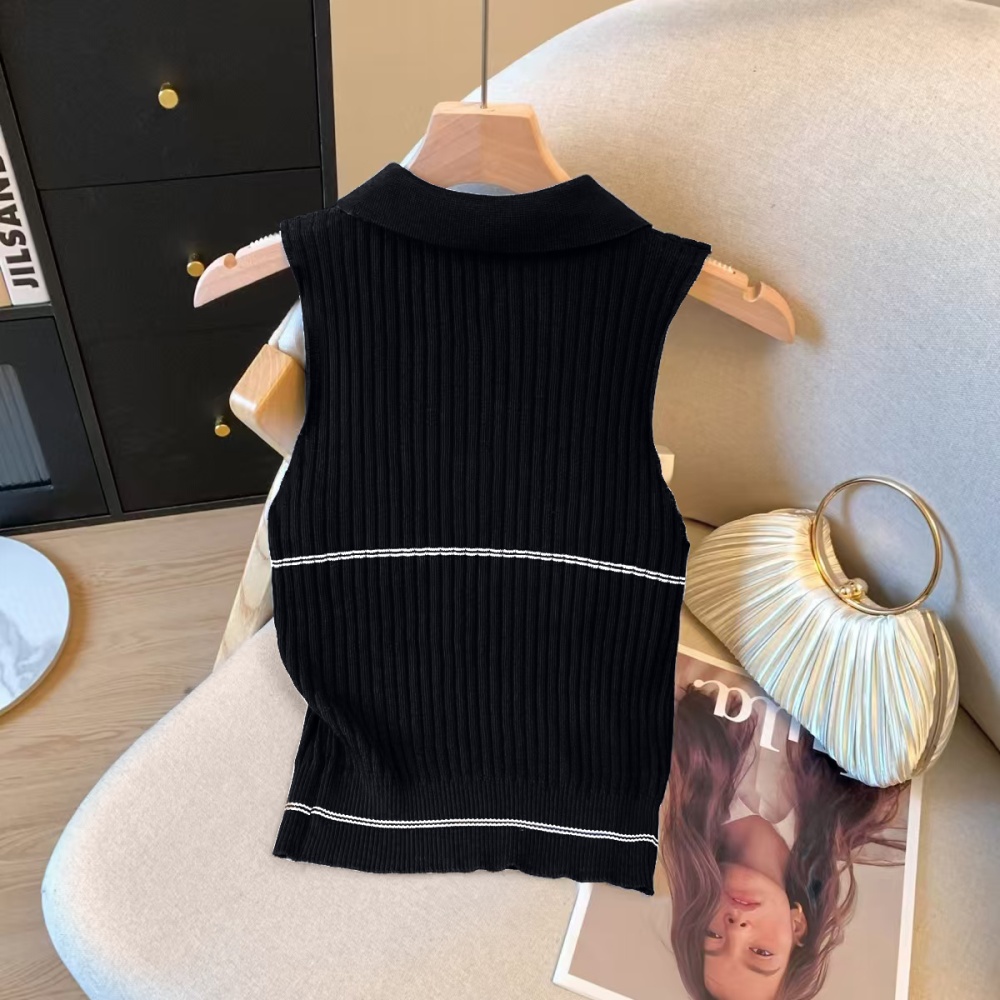 Western style sleeveless streamer vest summer ice silk tops