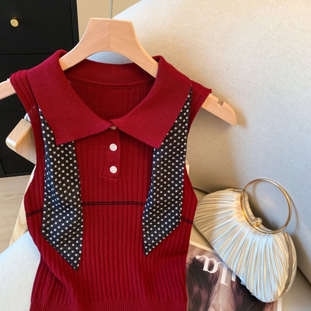 Western style sleeveless streamer vest summer ice silk tops