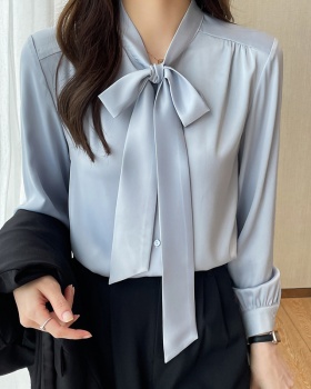 Bow niche France style frenum autumn shirt