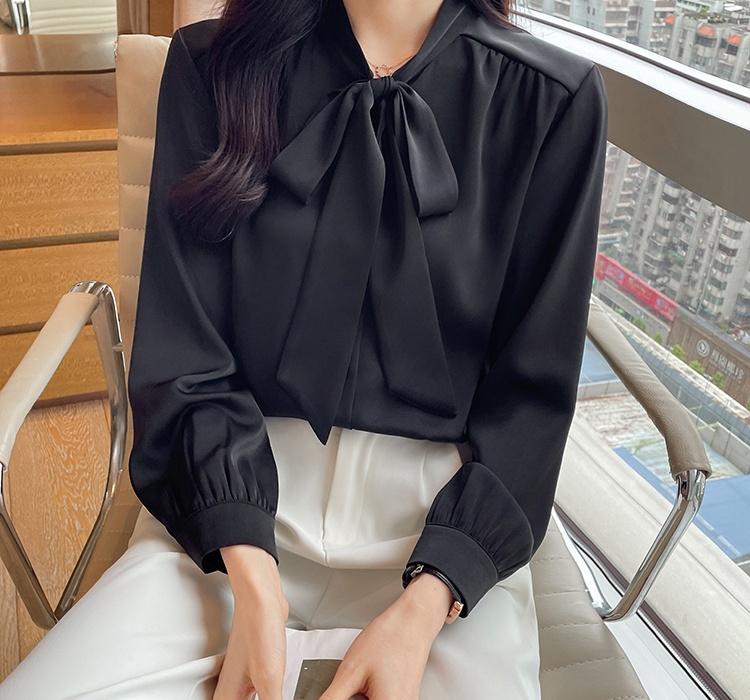 Bow niche France style frenum autumn shirt