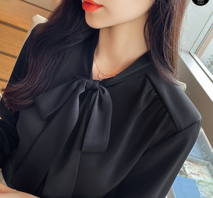 Bow niche France style frenum autumn shirt