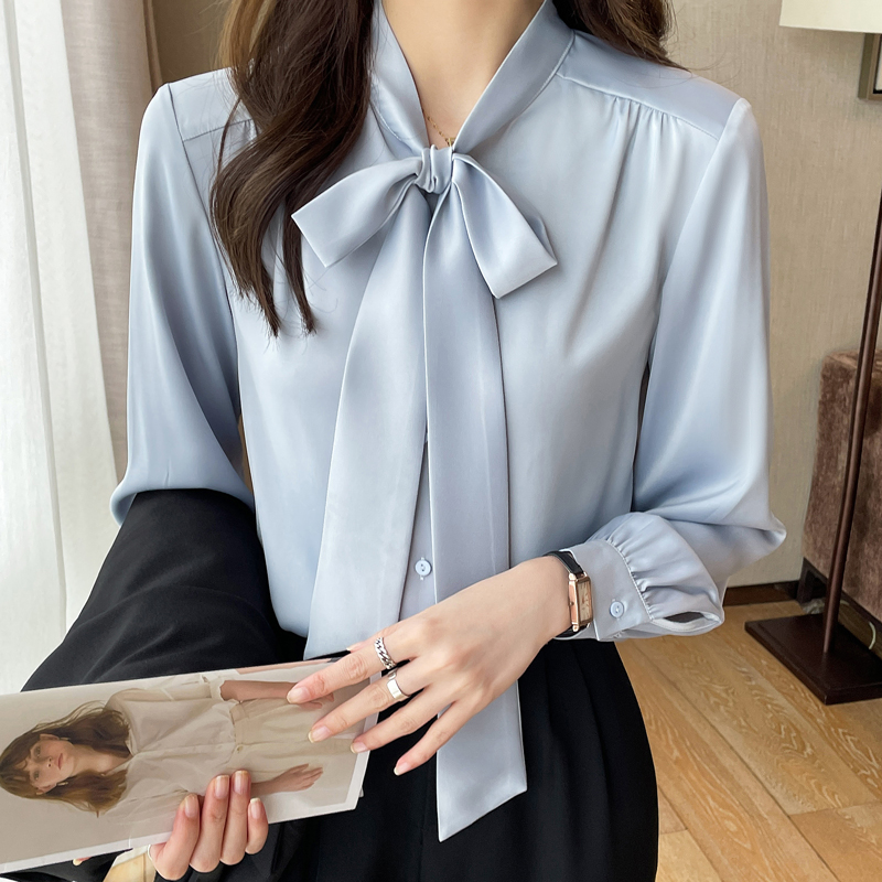 Bow niche France style frenum autumn shirt
