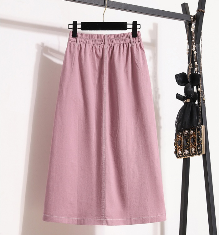 Long summer skirt elasticity fat denim skirt for women