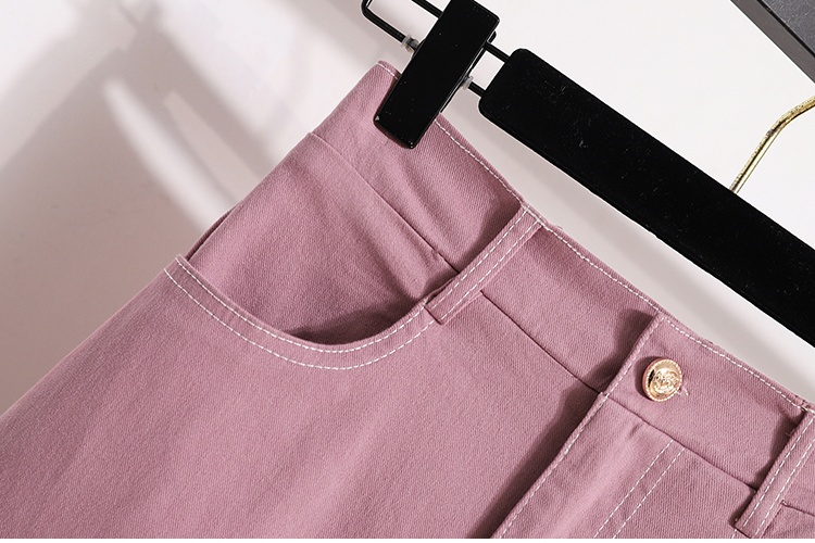 Long summer skirt elasticity fat denim skirt for women