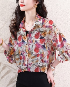 Autumn sunscreen small shirt retro unique shirt for women